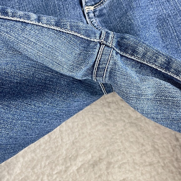 NYDJ Petites Jeans Womens Size 10P Blue Denim Straight Crop Roll Cuff Mid-Rise - Picture 6 of 16